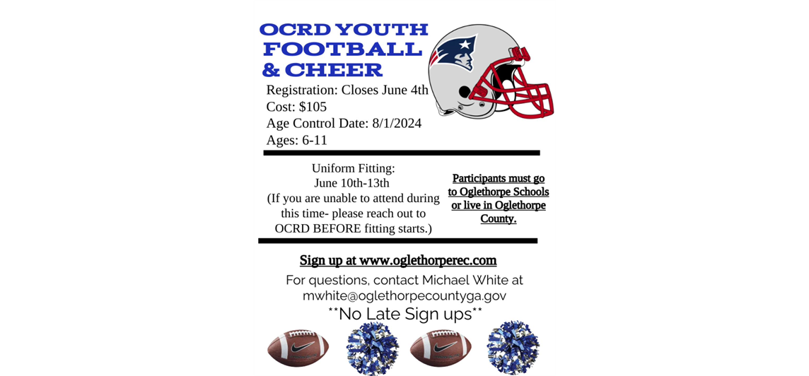 2024 Football and Cheer Registration is OPEN