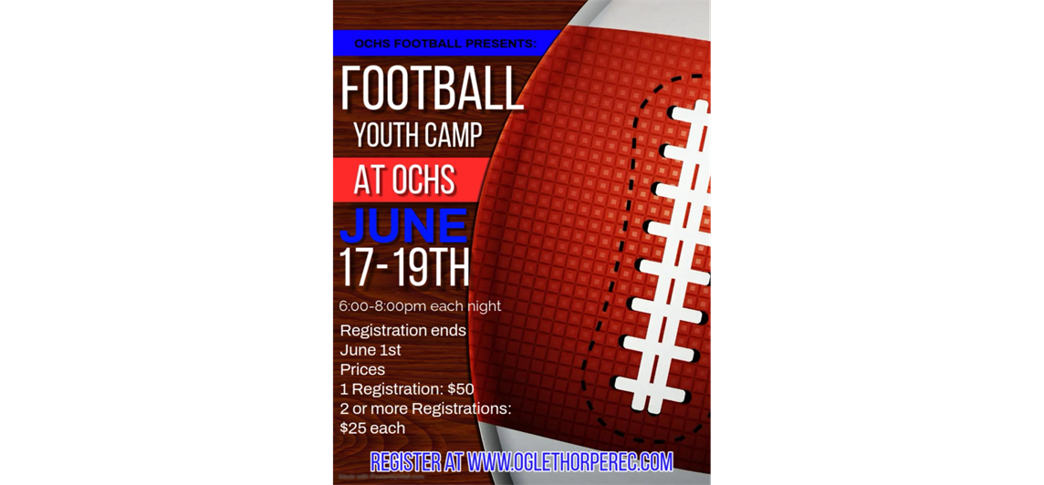 Youth Football Camp Registration is OPEN