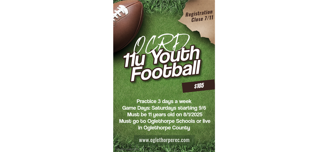 11u Football Needs 2 Players