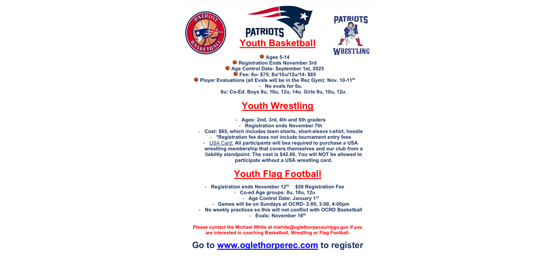 Winter Sports Registration is OPEN
