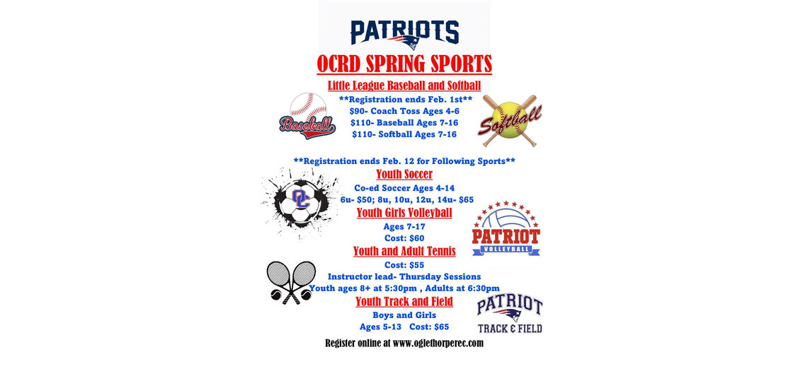 Spring Sports Registrations:
